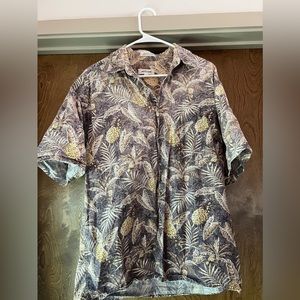 Pierre Cardin Large Mens Casual Button Down Shirt Hawaiian